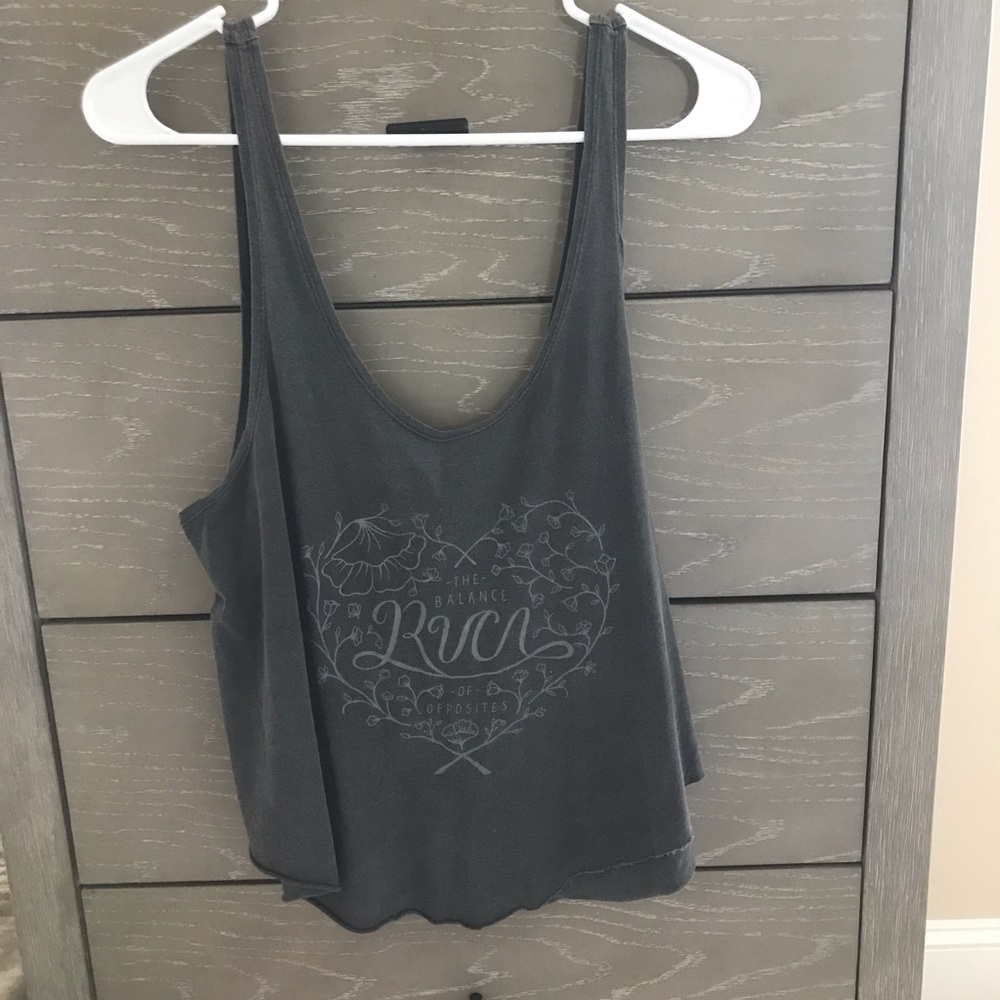 Rvca tank top crop. Size small. Grey